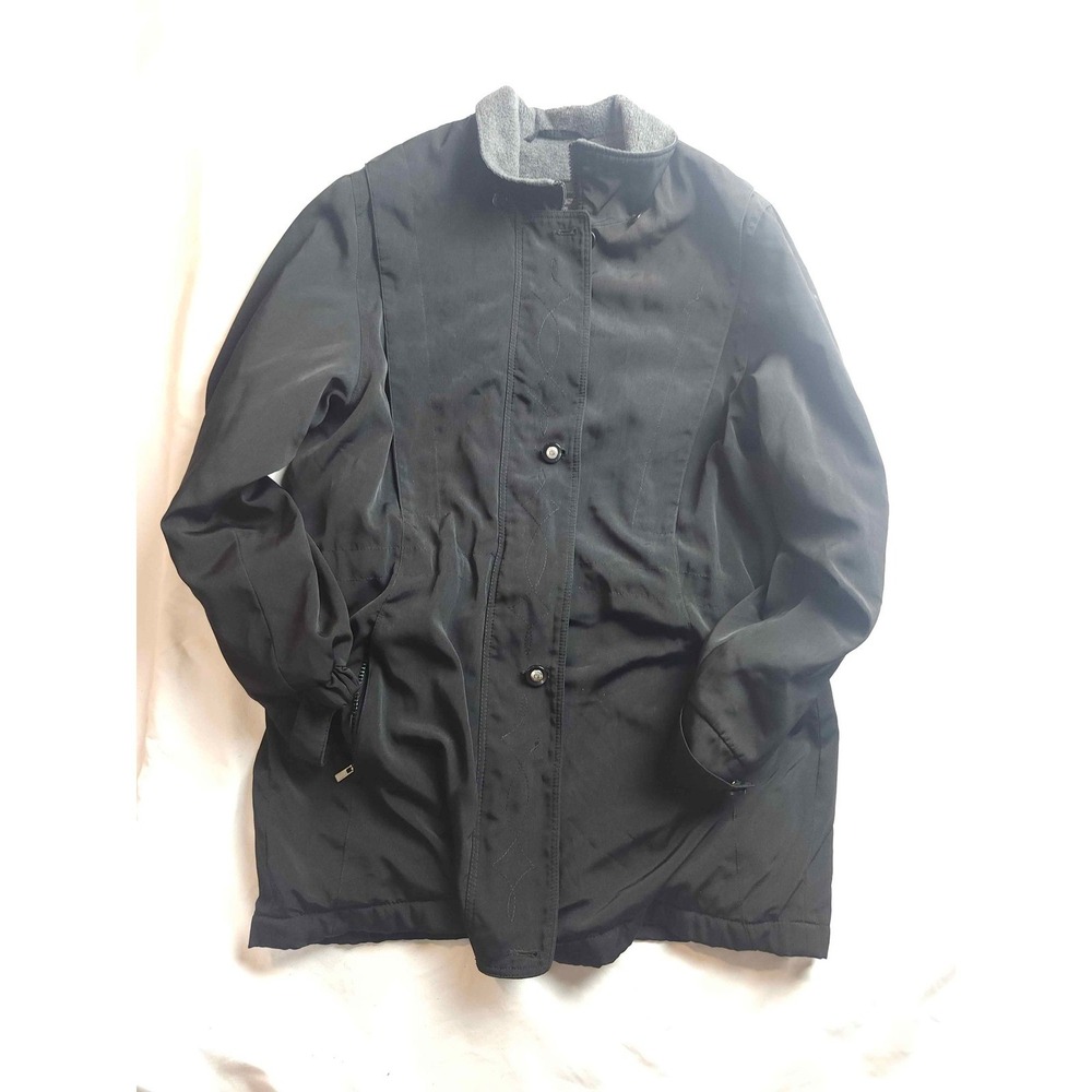 Outbrook Womens Black Fleece Lined Utility Jacket Coat Size S 4/6 Full Zip